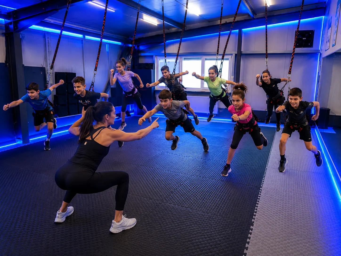 Bungee-Power-Training für Kinder und Jugendliche von 10 bis 13 Jahren bei Mainfitness in Zeil am Main.
