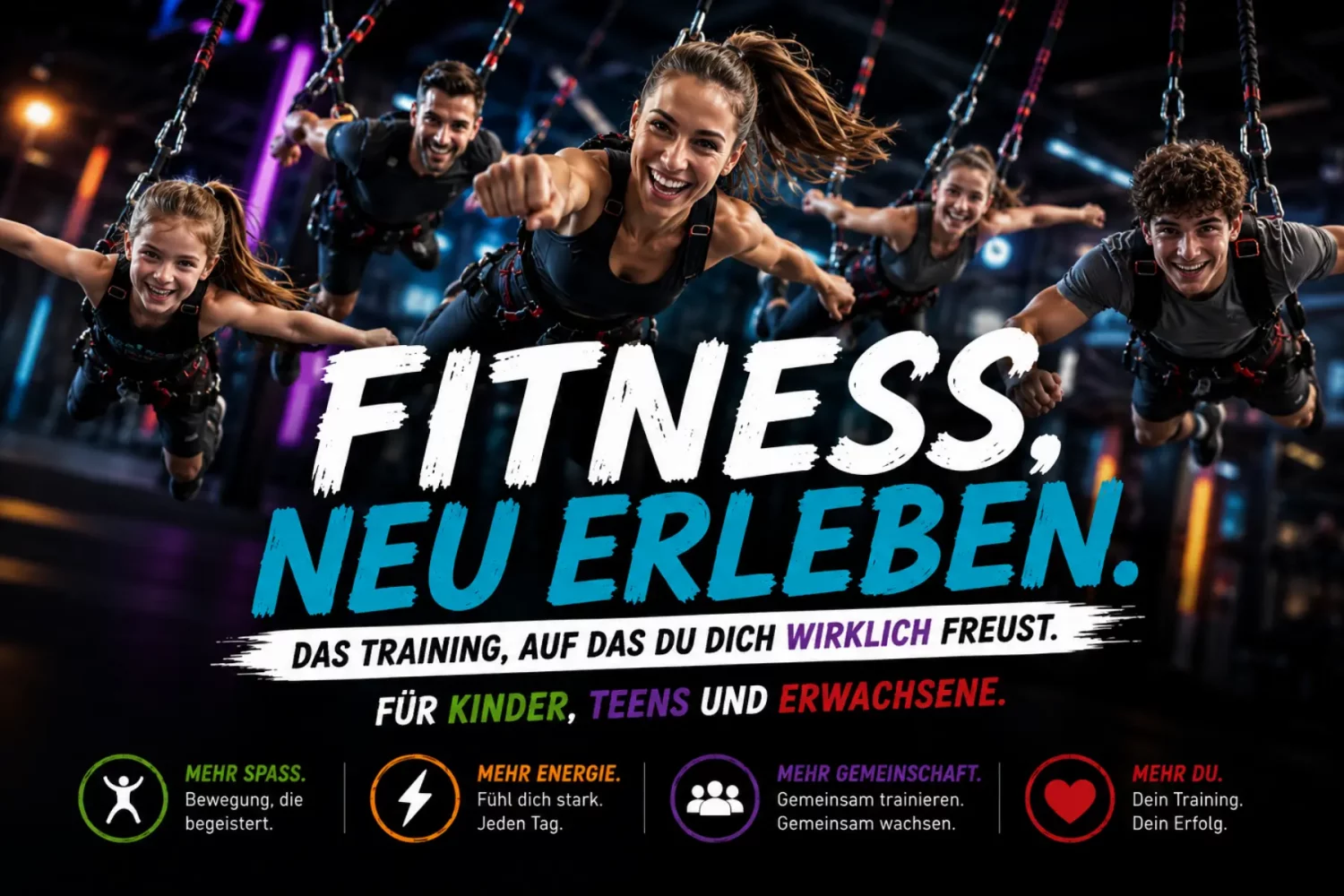 Bungee Power bei Mainfitness in Zeil am Main – modernes Bungee-Training für Kinder, Jugendliche und Erwachsene.
