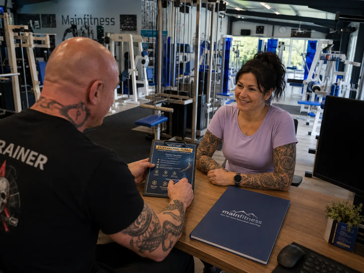 Teilnehmer beim Stoffwechsel-Turbo Programm bei Mainfitness in Zeil am Main für mehr Energie, Bewegung und Wohlbefinden.