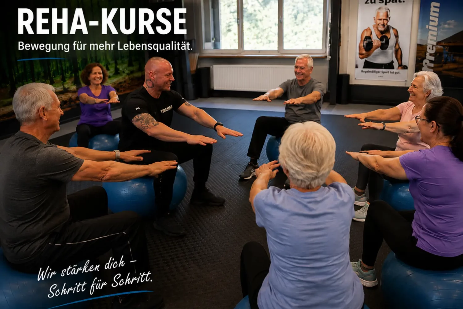 Reha-Sport bei Mainfitness in Zeil am Main – qualifizierte Bewegungskurse zur Förderung von Beweglichkeit, Kraft, Koordination und Lebensqualität.