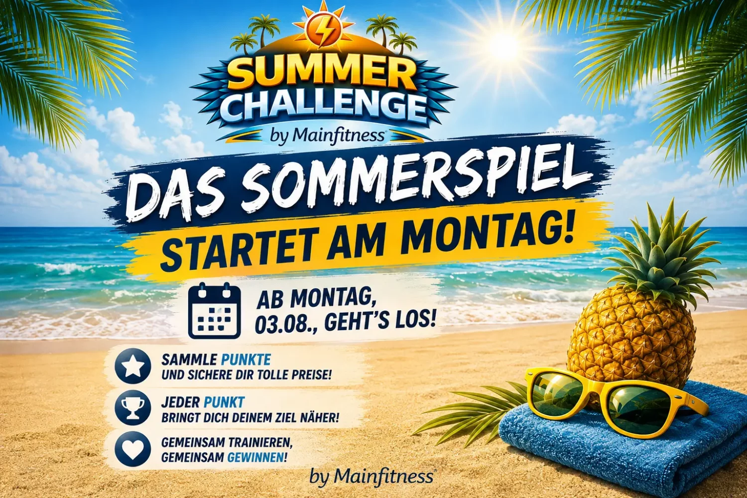 Start der Mainfitness Summer Challenge am 03.08. – Punkte sammeln, gemeinsam trainieren und attraktive Preise gewinnen.